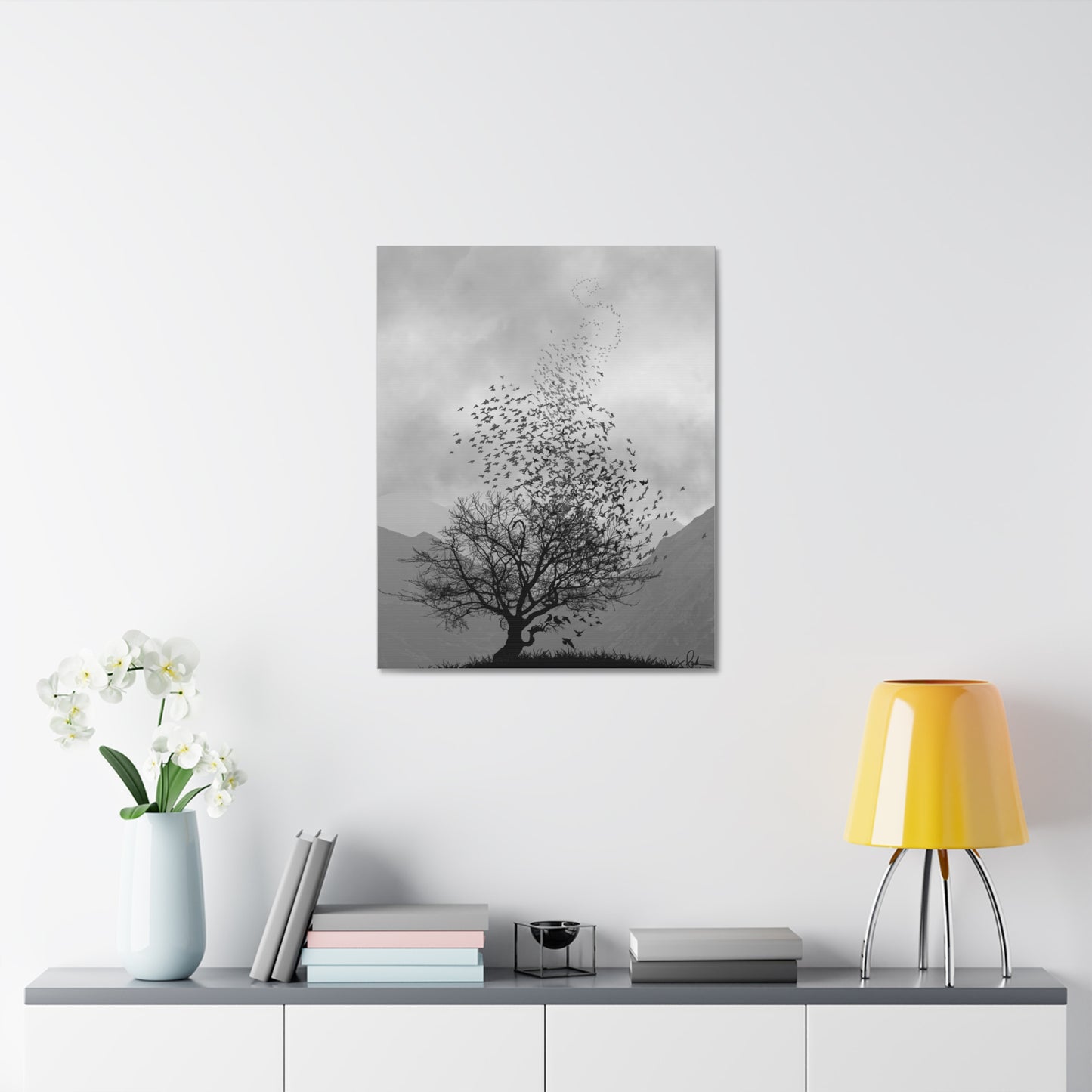 Grey Valley Tree Canvas Wall Art