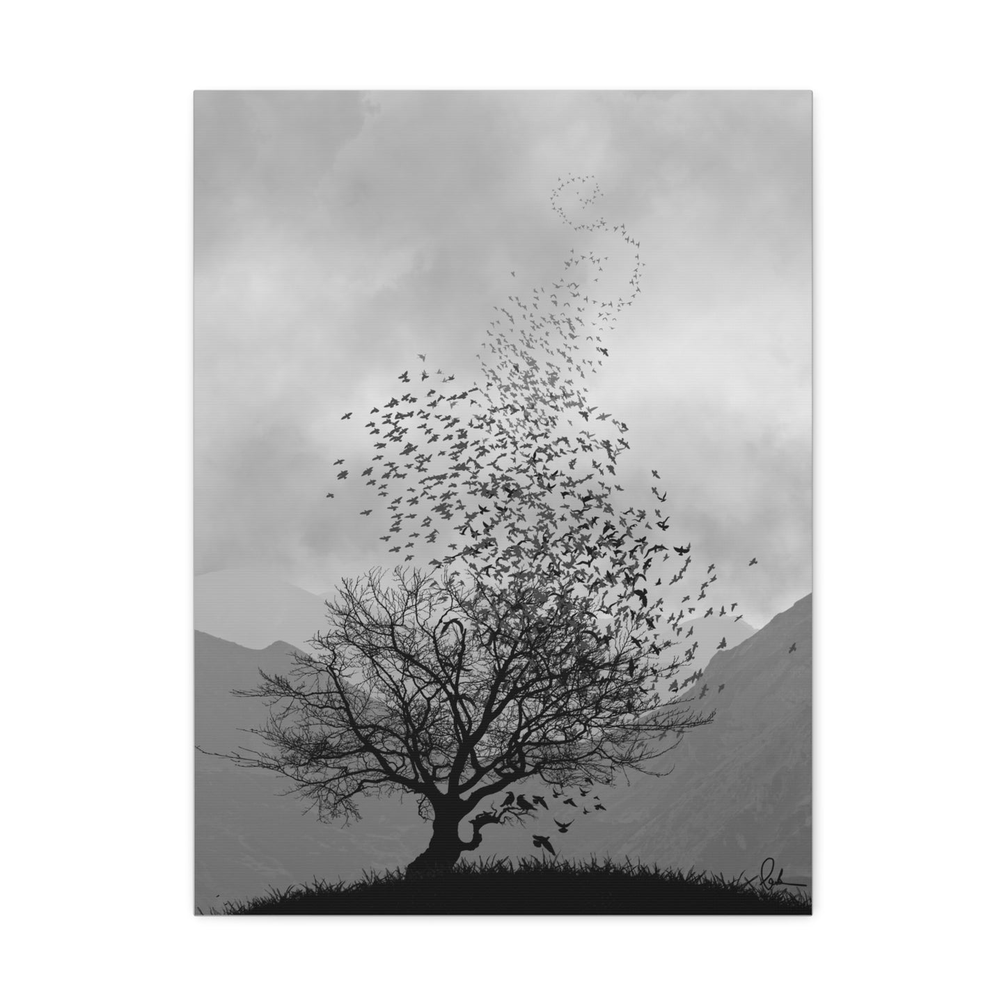 Grey Valley Tree Canvas Wall Art