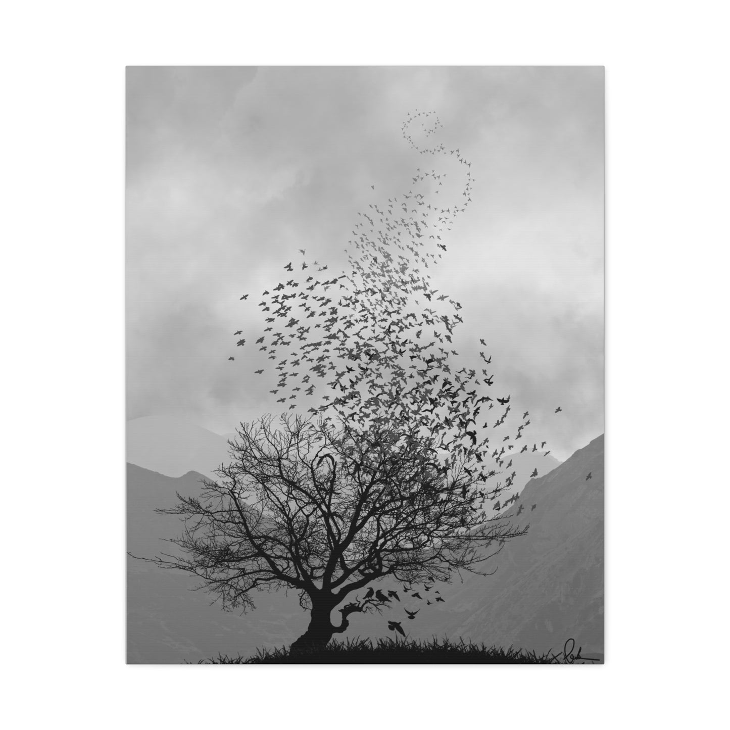 Grey Valley Tree Canvas Wall Art