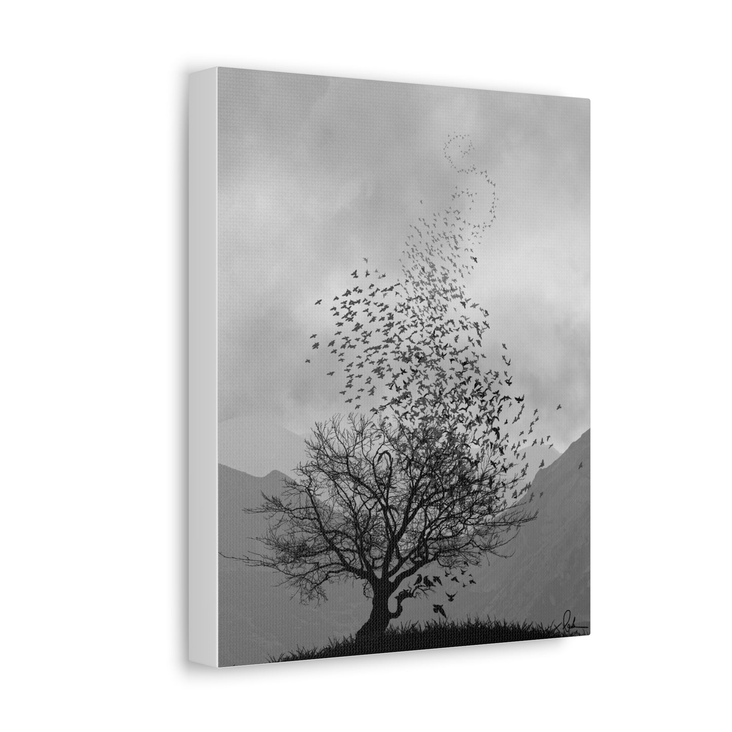 Grey Valley Tree Canvas Wall Art