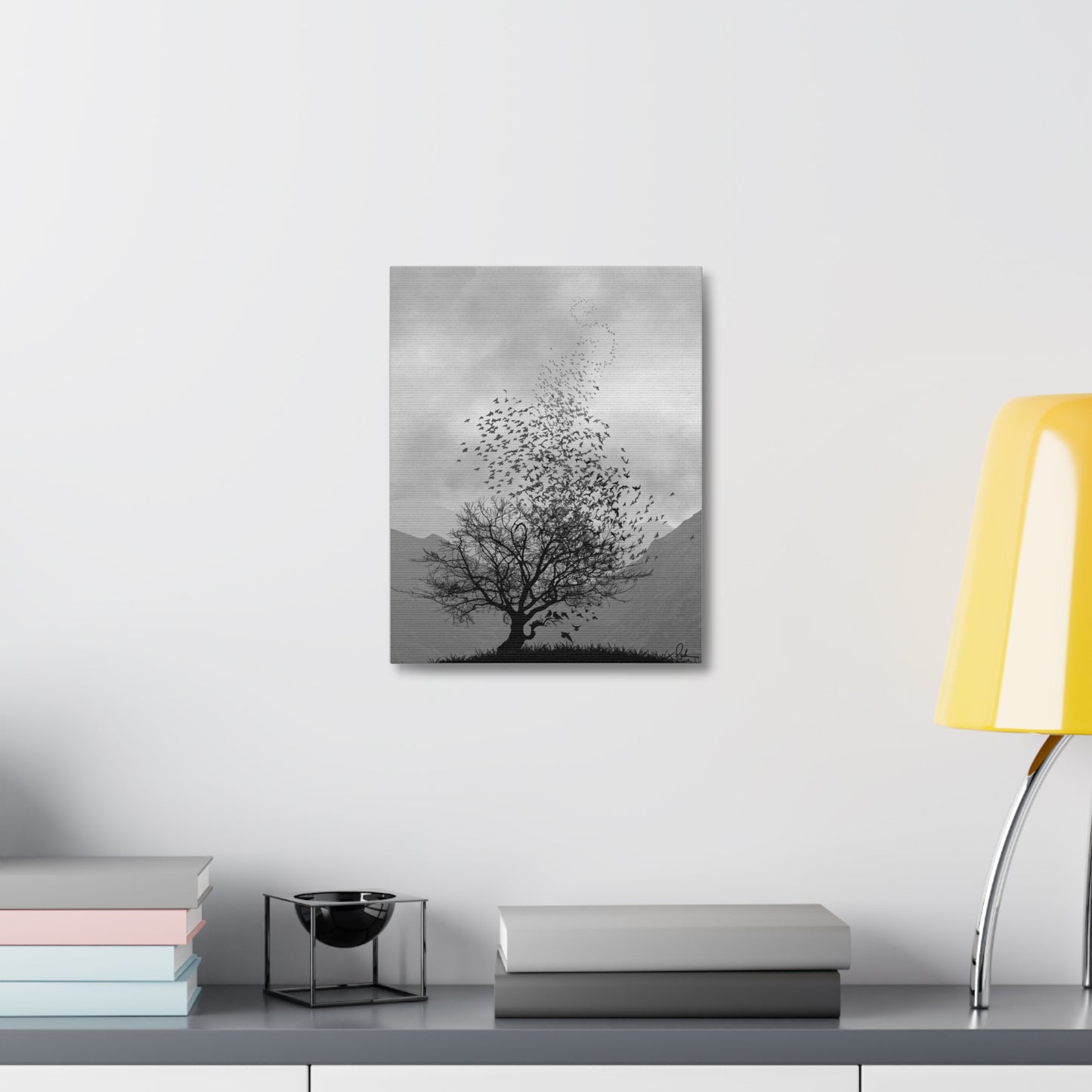 Grey Valley Tree Canvas Wall Art