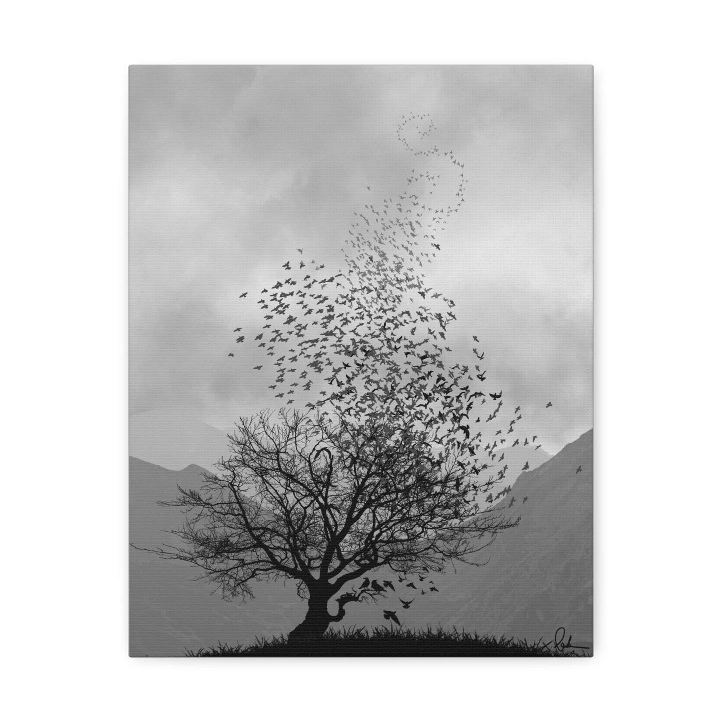 Grey Valley Tree Canvas Wall Art
