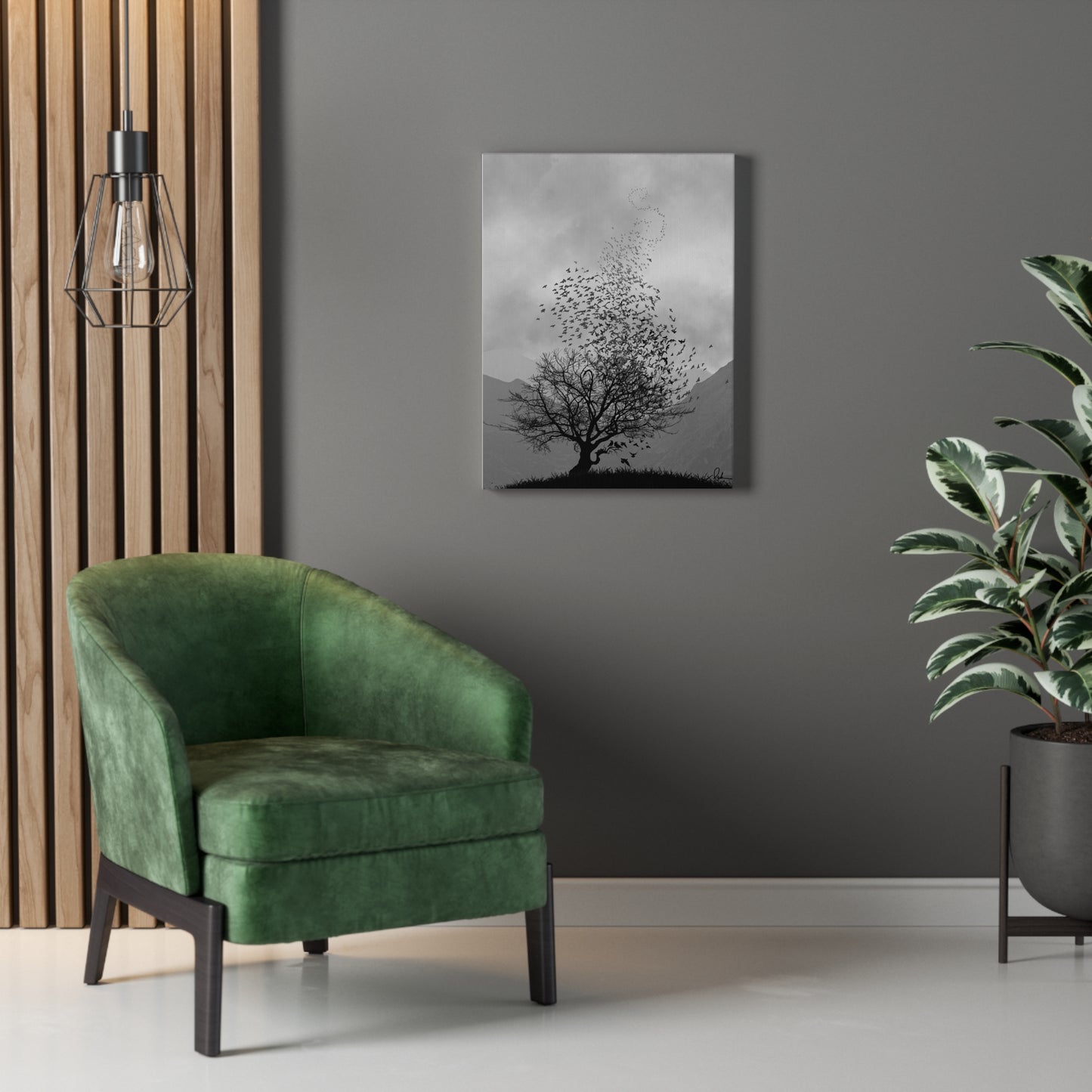 Grey Valley Tree Canvas Wall Art