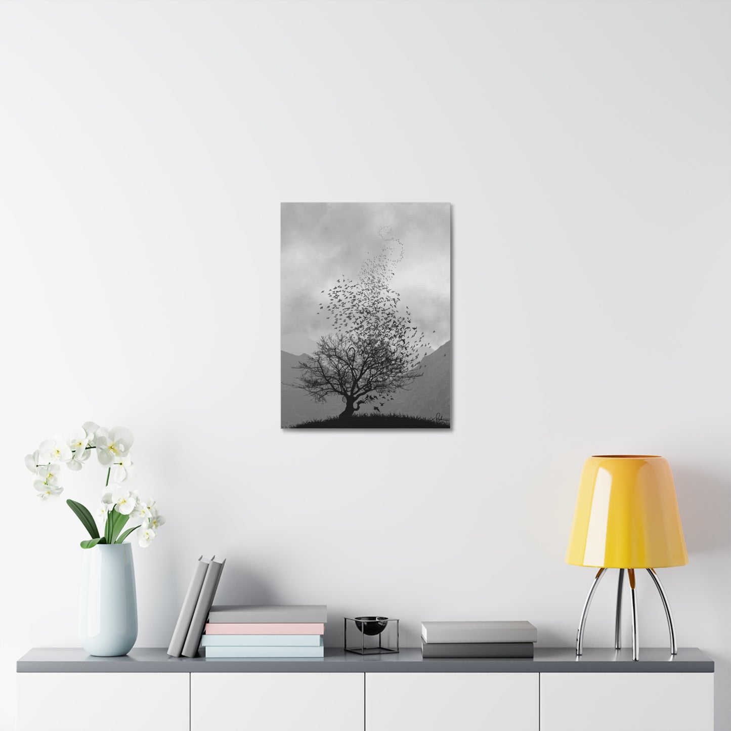 Grey Valley Tree Canvas Wall Art