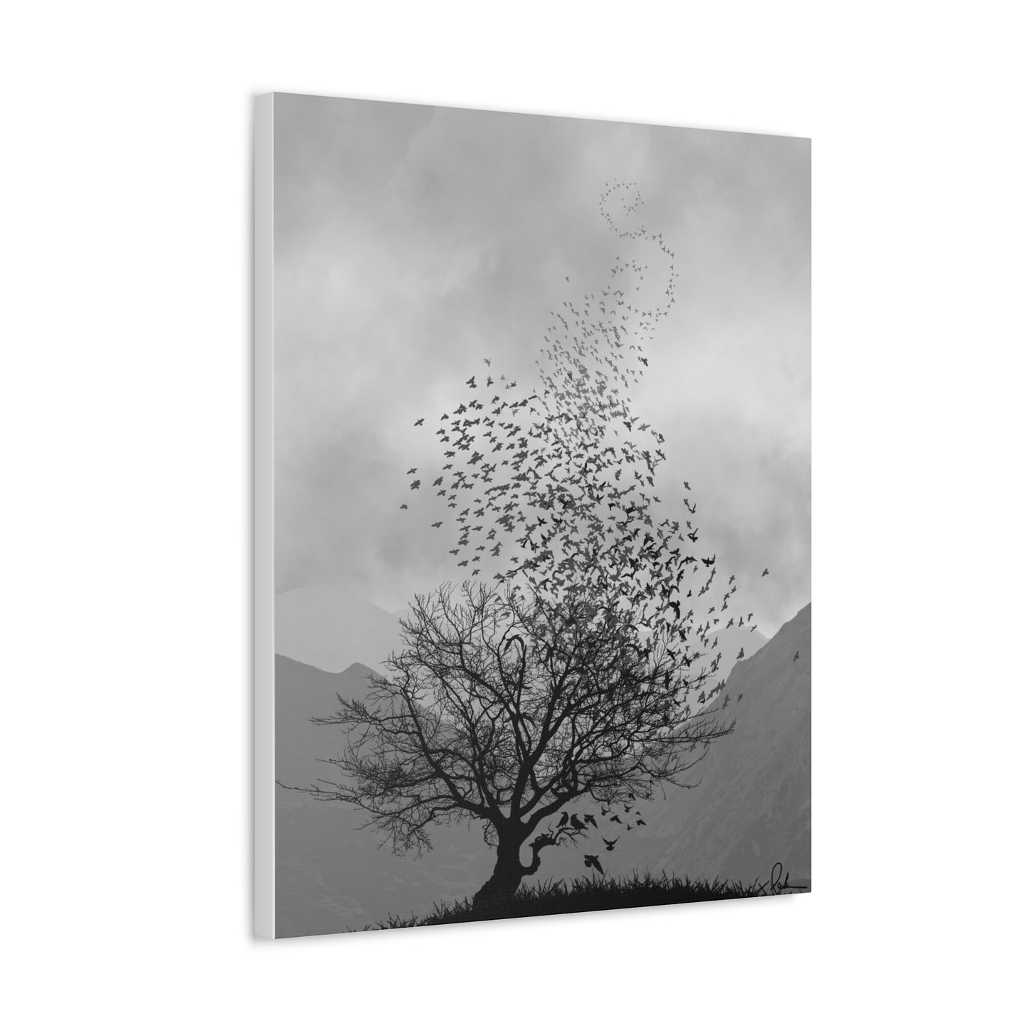 Grey Valley Tree Canvas Wall Art