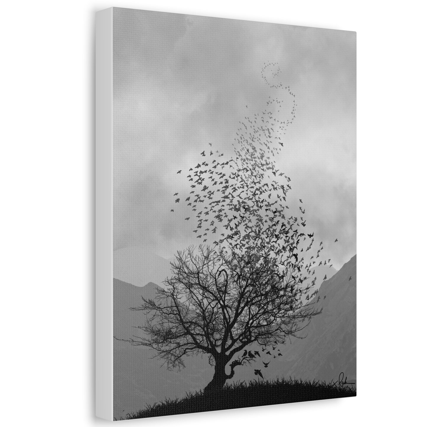 Grey Valley Tree Canvas Wall Art