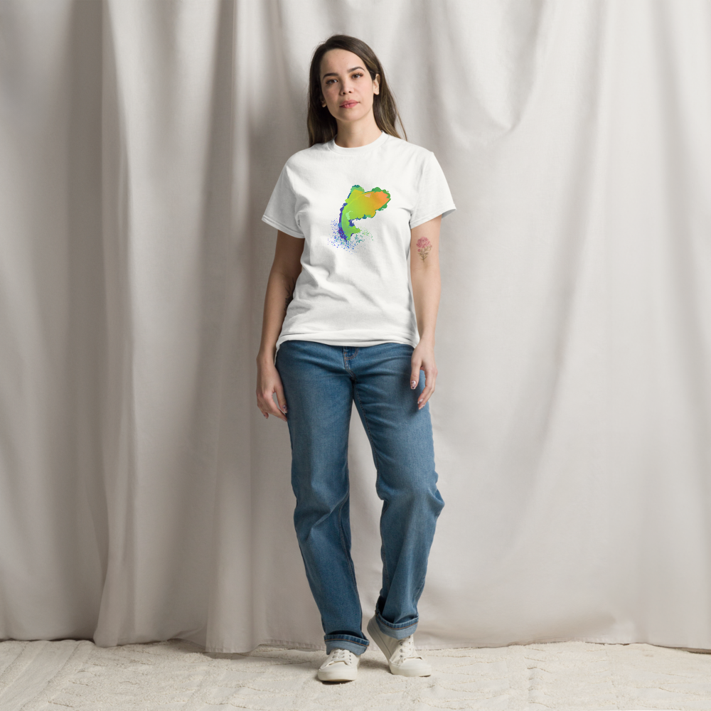 Leaping Neon Fish Bella & Canvas 3001 T-Shirt
